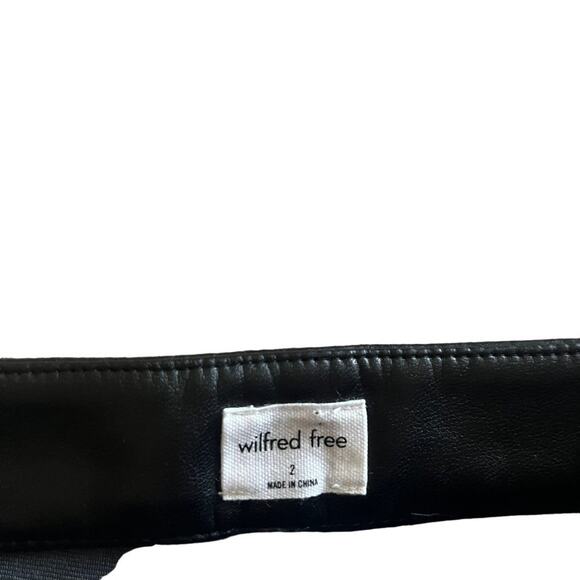 Wilfred Aritizia Faux Leather Moto Pants Skinny Straight Vegan Black Edgy Size 2 - Picture 4 of 6